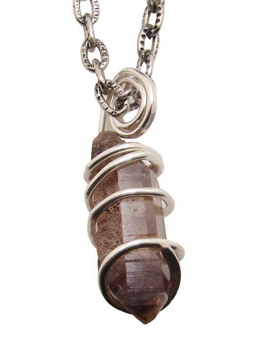 RARE BLACK DRAGON QUARTZ PENDANT IN SILVER PLATED COPPER 603