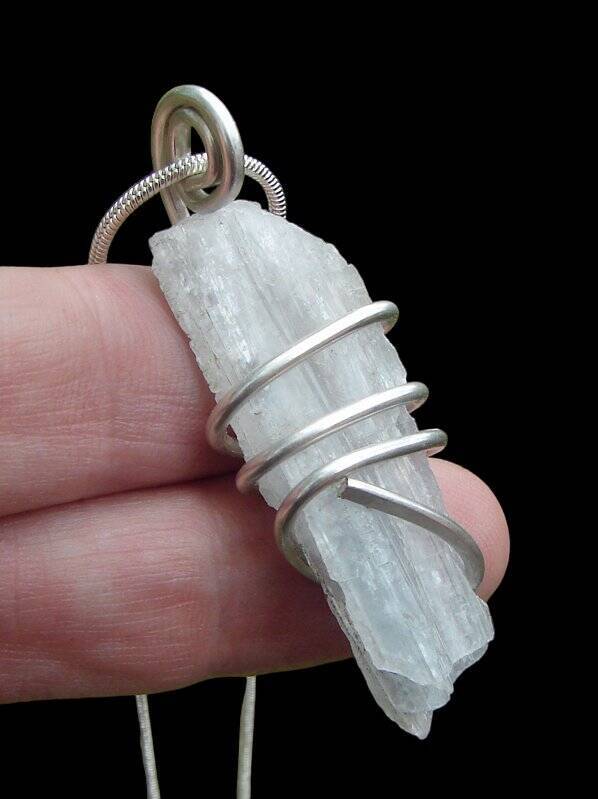 Real Crystals Raw Pendant Celestite Gemstone Necklace Sterling Silver #12