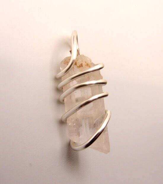 DANBURITE PENDANT RARE POWERFUL Pleiadian Starbrary Crystal Silver Copper 410