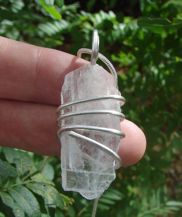 Real Crystals Raw Pendant Celestite Gemstone Necklace Sterling Silver #11