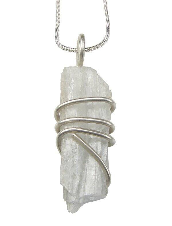 Real Crystals Raw Pendant Celestite Gemstone Necklace Sterling Silver #12