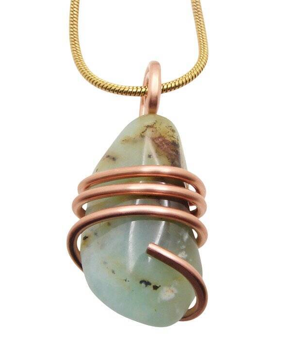 Real Crystals CHRYSOCOLLA PENDANT Handmade Talisman Stress Reliever Calm #13