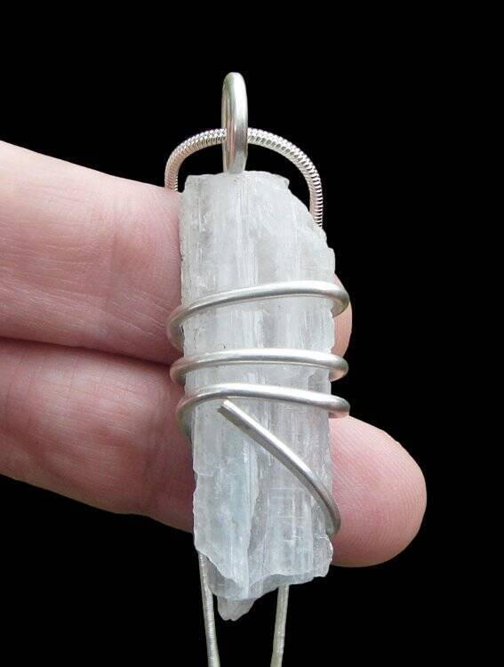 Real Crystals Raw Pendant Celestite Gemstone Necklace Sterling Silver #12