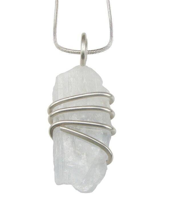 Real Crystals Raw Pendant Celestite Gemstone Necklace Sterling Silver #11