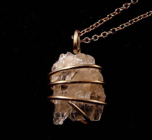 PETALITE Crystal PENDANT -THE INTENT CRYSTAL IN BRONZE 106