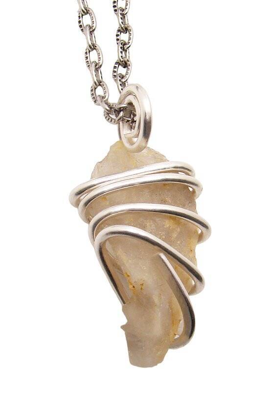 RARE BLACK DRAGON QUARTZ PENDANT IN STERLING SILVER #952