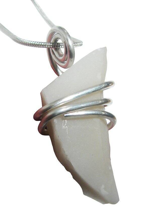 NOVACULITE PENDANT IN STERLING SILVER CUT CORDS - BE FREE AGAIN #551
