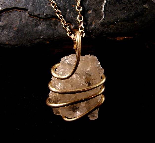 PETALITE Crystal PENDANT -THE INTENT CRYSTAL IN BRONZE 106