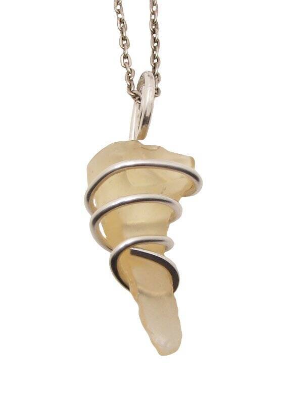 AUTHENTIC Libyan Desert Glass! Meteorite Sterling Silver Pendant 400