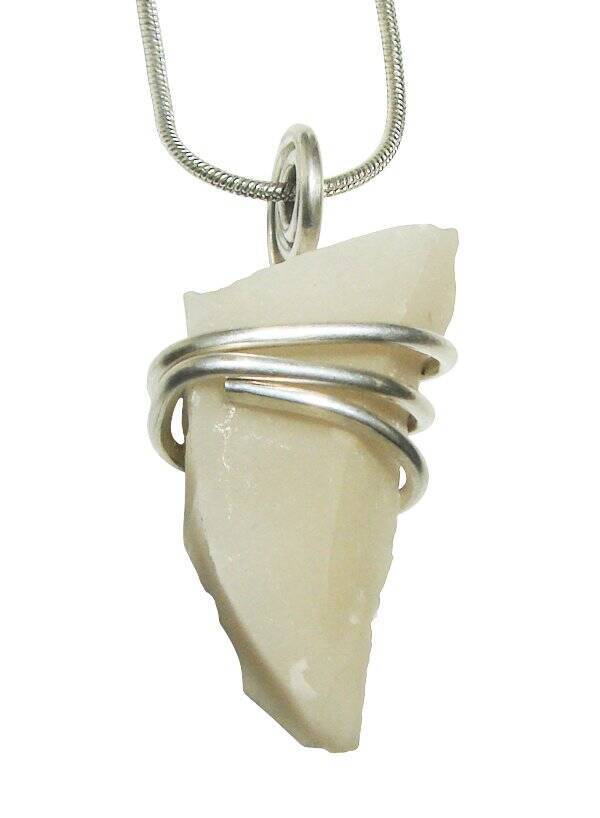 NOVACULITE PENDANT IN STERLING SILVER CUT CORDS - BE FREE AGAIN #551