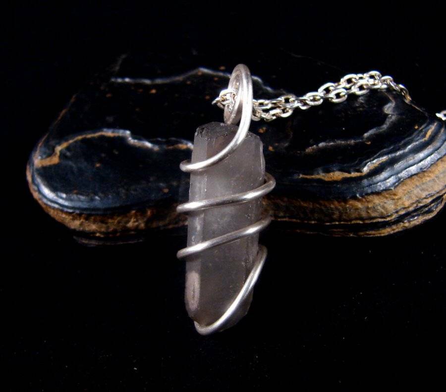 SWORD SILVER AURA PENDANT STERLING SILVER LEMURIAN SEED QUARTZ #24
