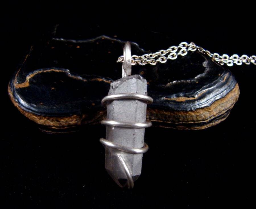 SWORD SILVER AURA PENDANT STERLING SILVER LEMURIAN SEED QUARTZ #24