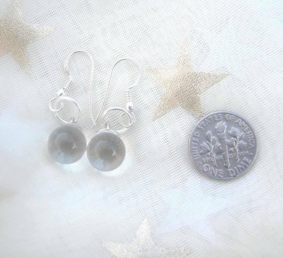 Lemurian Seed Crystal Sphere Earrings - Psychic Pathways