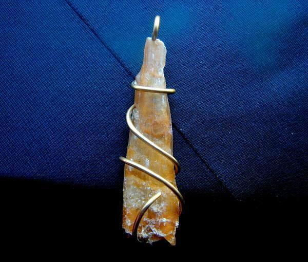 Golden Selenite Pendant Crystal Wand - Psychic Pathways