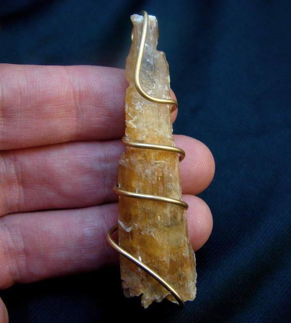 Golden Selenite Pendant Crystal Wand - Psychic Pathways