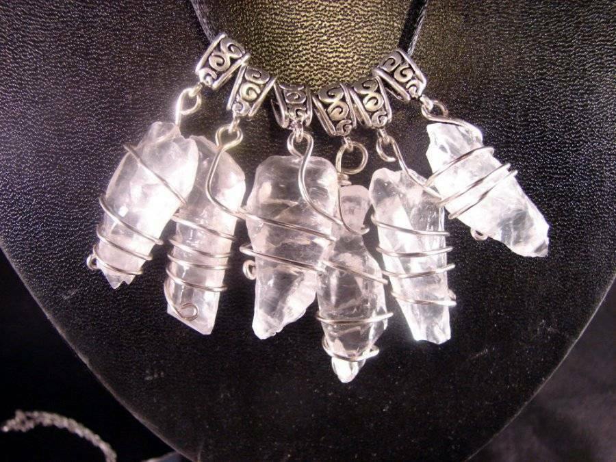 Gorgeous White Ice Elestial Moldavite Calcite Crystal Pendant - Psychic Pathways
